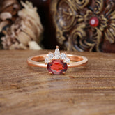 1 Carat Oval Cut 4 Prong Garnet Anniversary Ring Puppy Paw Unique Ring